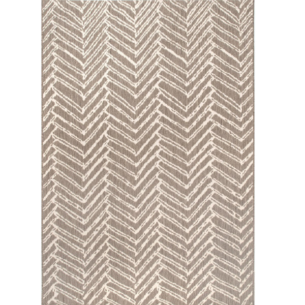 Corrigan Studio Worthing Chevron Brown Indoor Outdoor Use Area Rug Wayfair