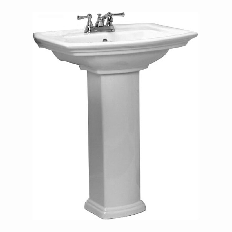 Barclay Washington White Vitreous China Rectangular Pedestal Bathroom Sink With Overflow Reviews Wayfair