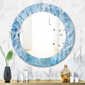 Bless international Geode Interior With Light Blue Crystals Wall Mirror ...