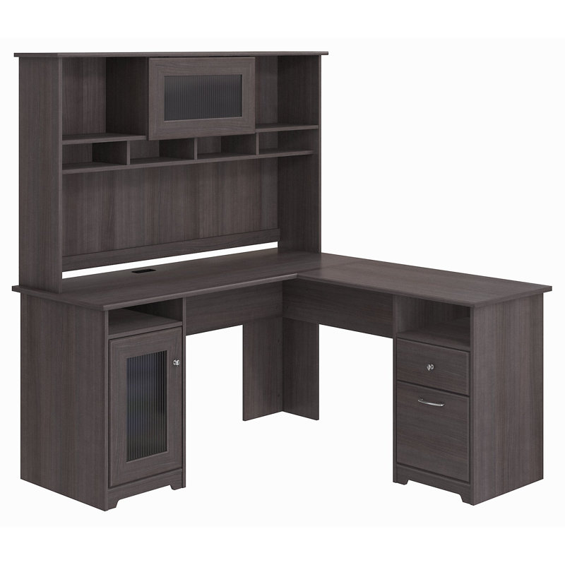 Red Barrel Studio Bureau double caisson en L avec rehausse ...