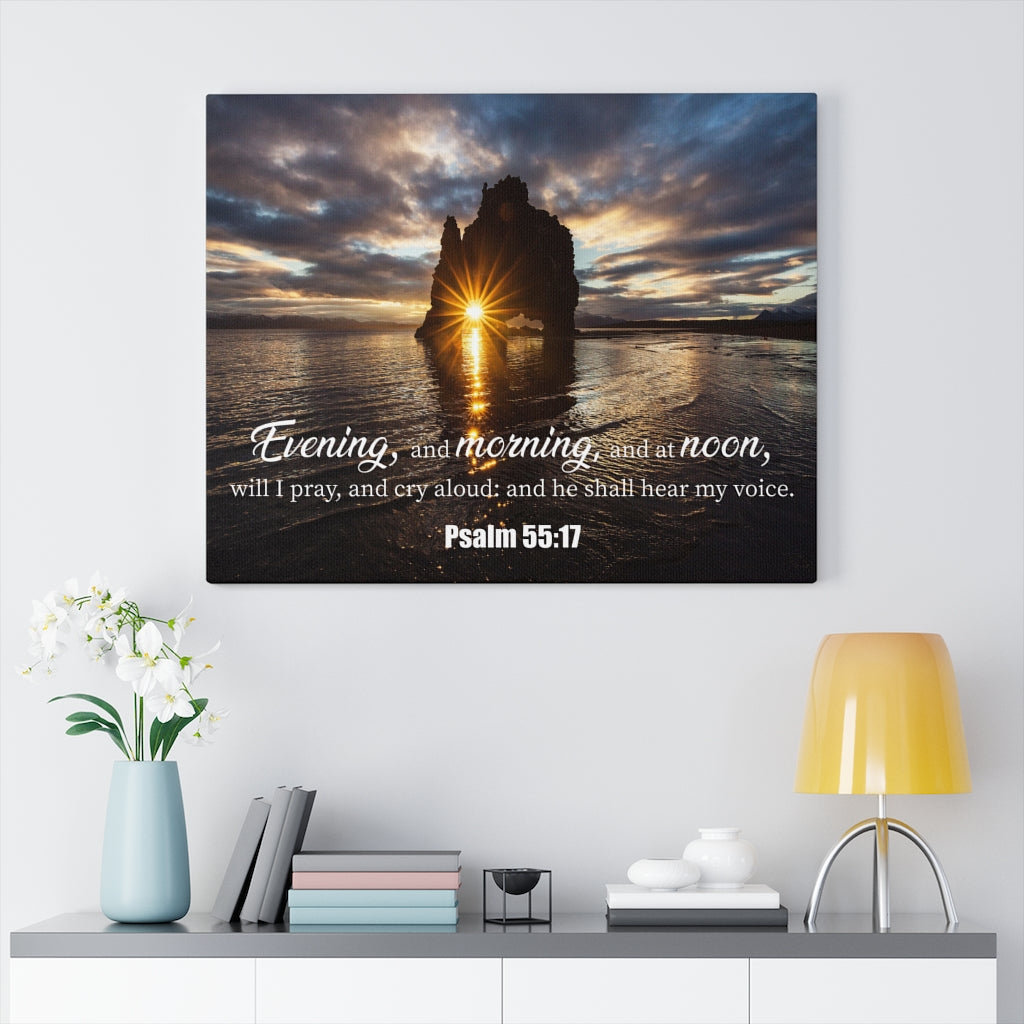 Trinx hear my voice psalm 55 17 christian wall art bible verse print
