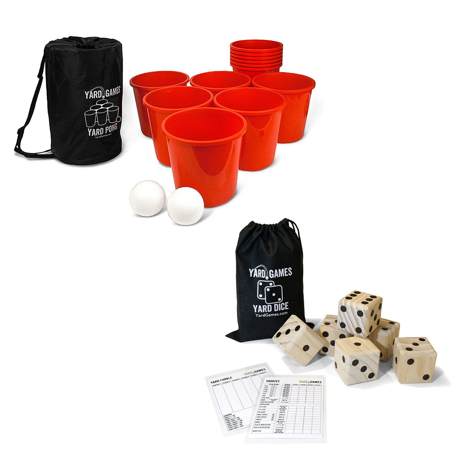 Yard Games Durable Giant Beer Pong Set 12 Buckets 2 Balls With Carrying Case for sale online 