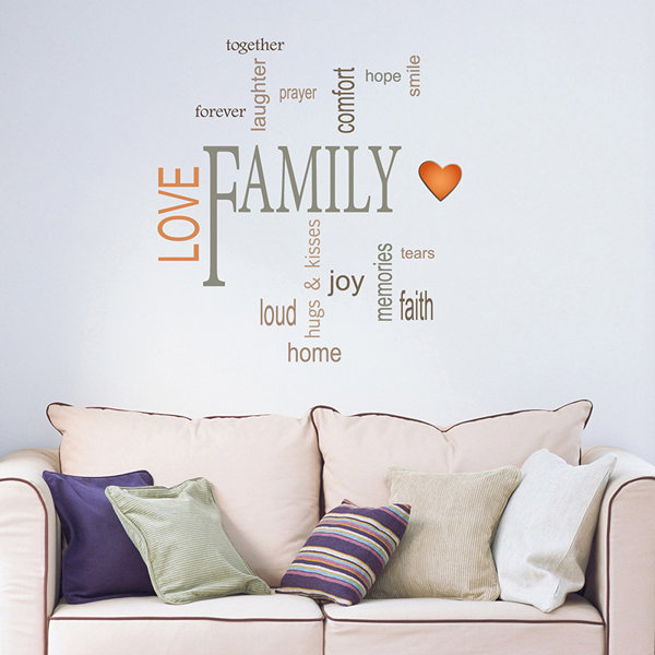 Family Wall Sticker Love Decal Vinyl Inspirational Living Room Stencil Art Gift