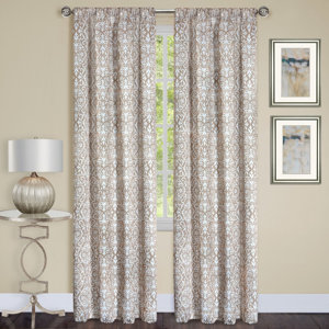 Southend-on-Sea Damask Room Darkening Rod Pocket Single Curtain Panel