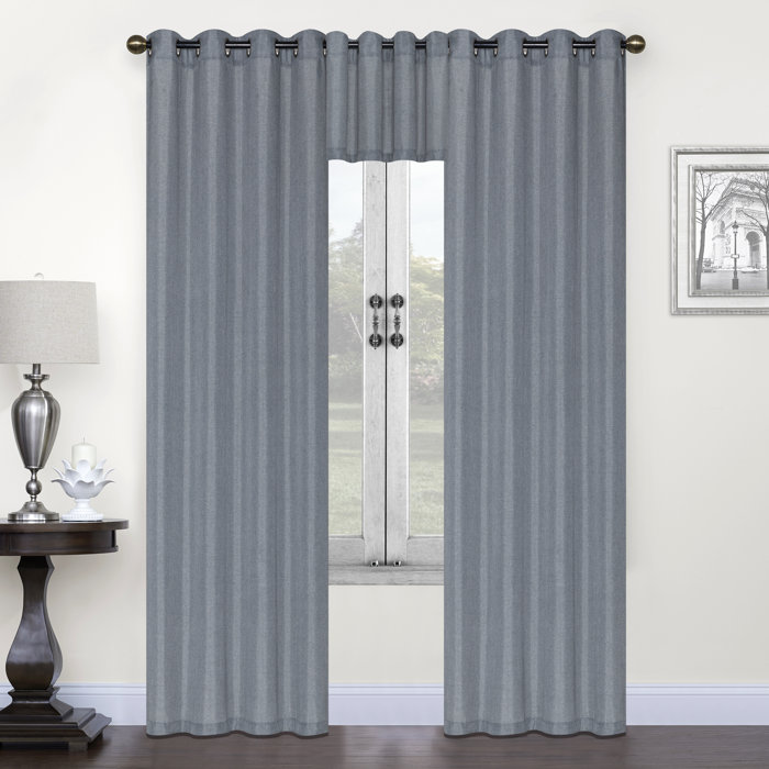 Charlton Home Albrecht Solid Semi Sheer Grommet Curtain Panels
