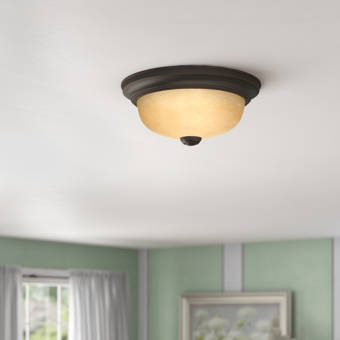 Charlton Home Weehawken 1 Light 7 5 Simple Bowl Flush Mount Reviews Wayfair