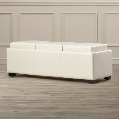 Fennel 47.6" Wide Faux Leather Rectangle Ottoman with Storage
