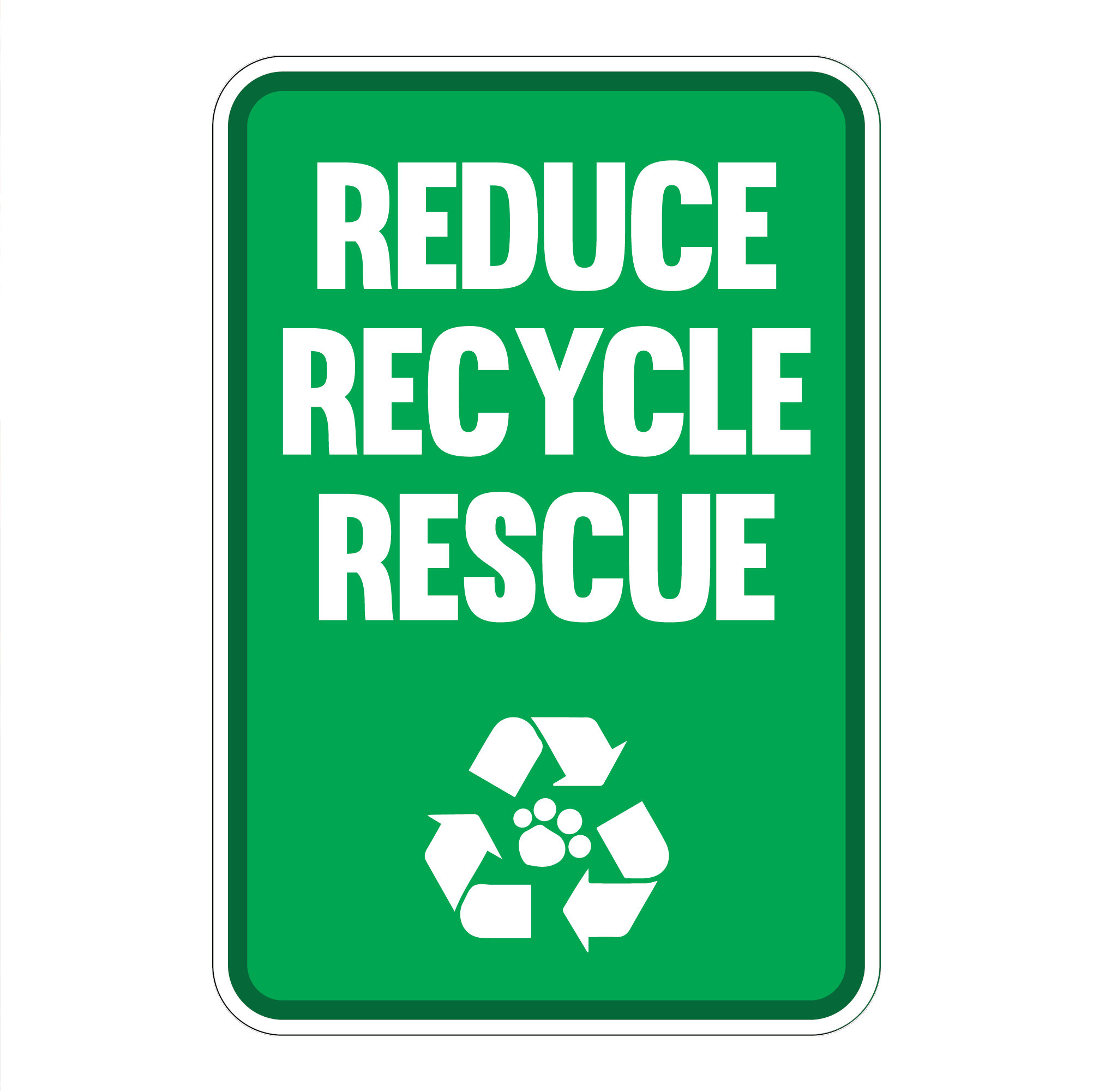 Imagine This Company Reduce Rescue Recycle Mini Garden Sign | Wayfair