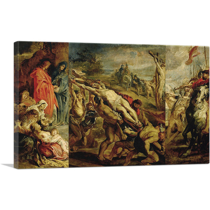 ARTCANVAS The Elevation Of The Cross 1609 by Peter Paul Rubens ...
