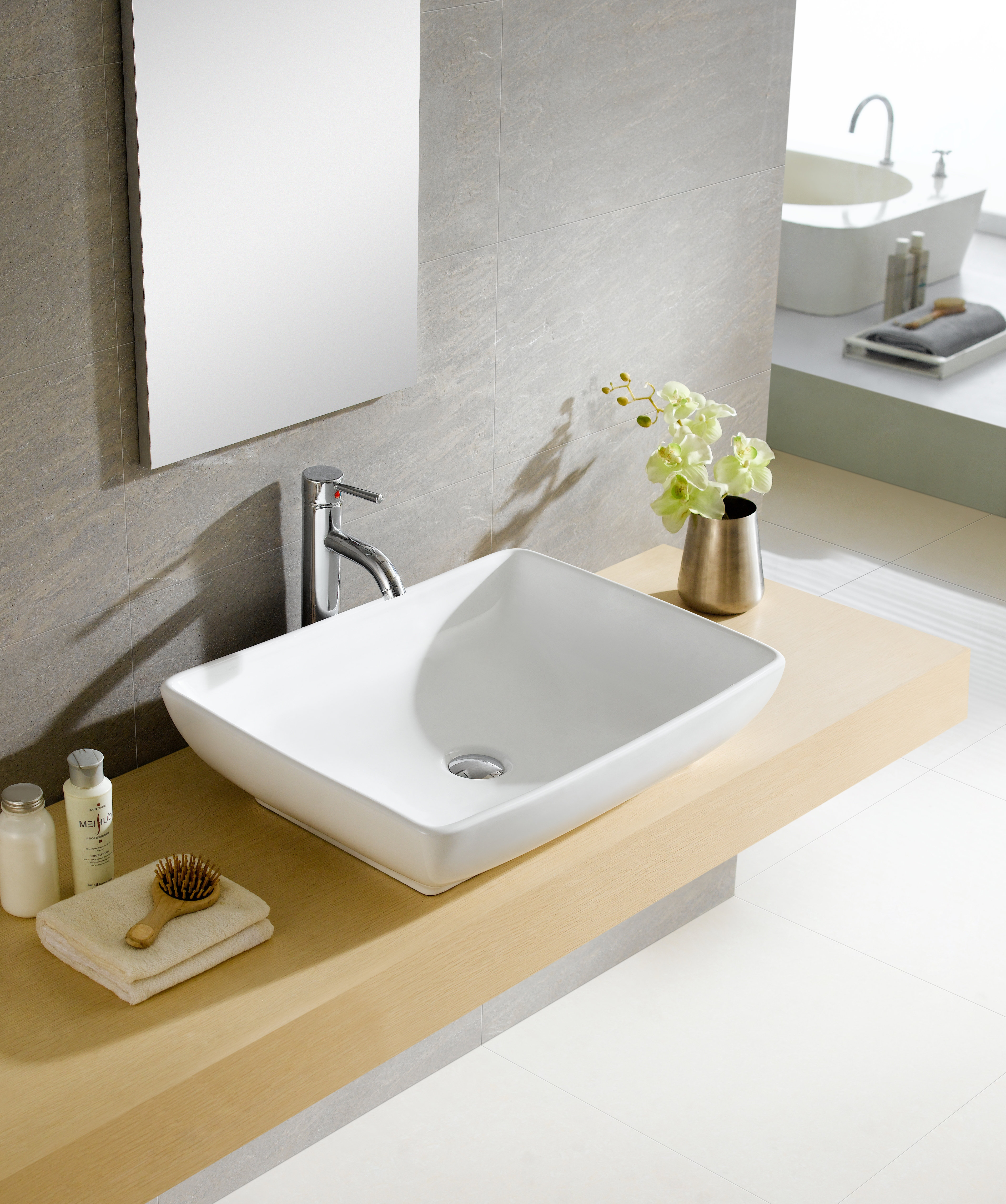 Fine Fixtures Modern White Ceramic Rectangular Vessel Bathroom Sink And Reviews Wayfair 9995