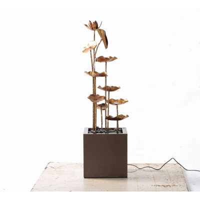 Zinc Metal Gold Lotus Fountain