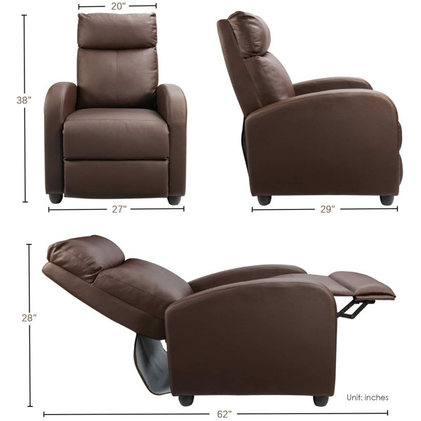 Beaudin 27'' Wide Faux Leather Manual Home Theater Recliner