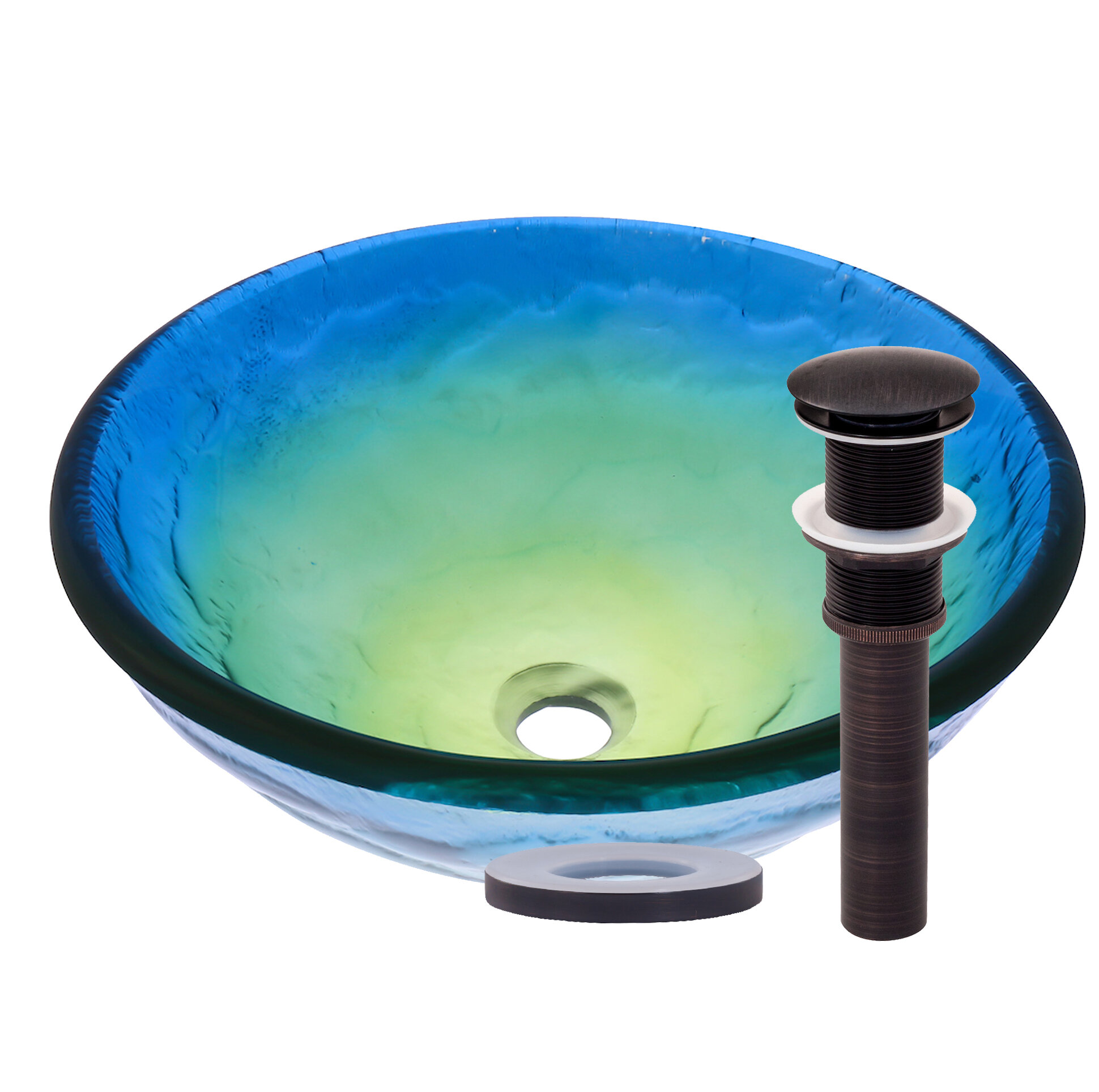 Novatto Mare Glass Circular Vessel Bathroom Sink Wayfair