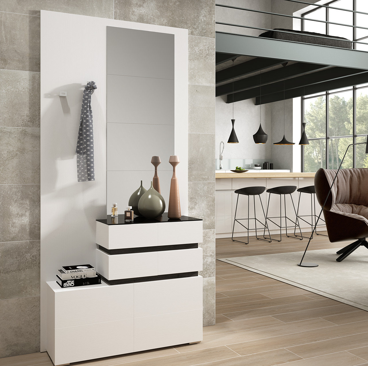 hallway unit with shoe storage