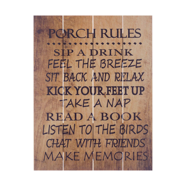 Winston Porter Porch Rules Wall Decor Wayfair