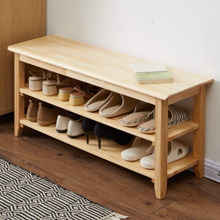 Red Barrel Studio® Solid Wood Shoe Storage Bench | Wayfair