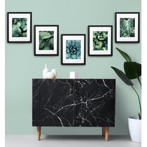 Set of 5 Cavepop 11x14” Black Wood Textured Picture Frames 
