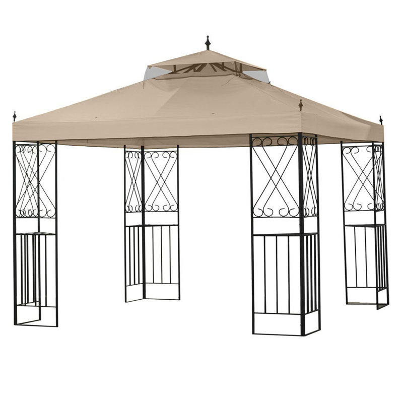 Parlay Scroll Gazebo Replacement Canopy Top Cover ONLY Material: Fabric, Color: Beige
