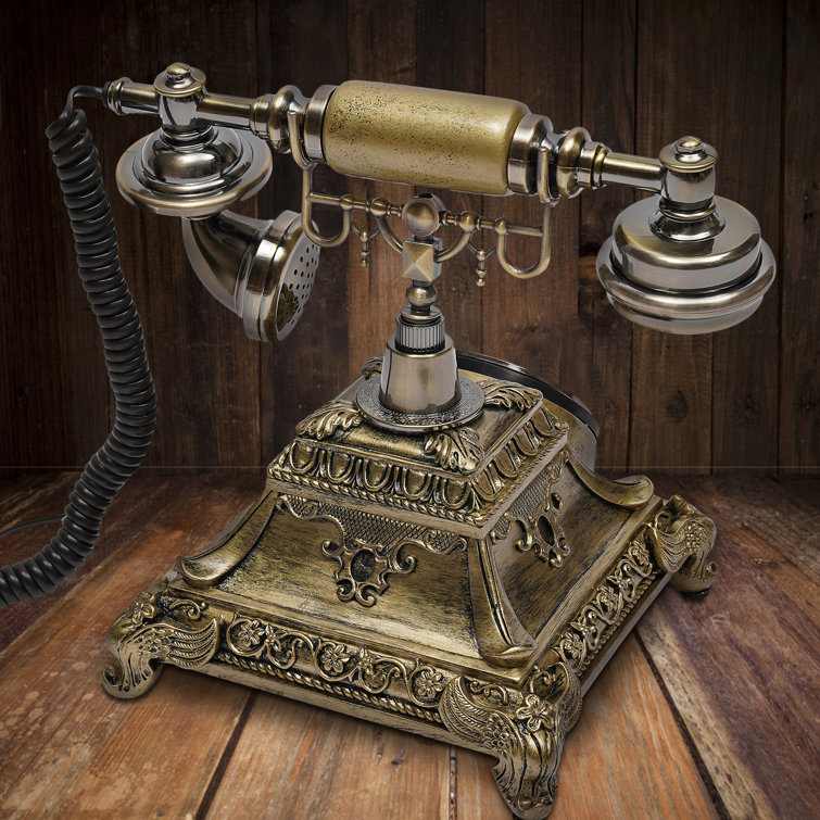 Royal Retro Design Telephone Rotary Dial Antique Wood Phone 