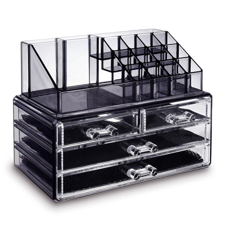 Rebrilliant Jewelry and Cosmetic 2 Piece Storage Makeup Accessory Box ...