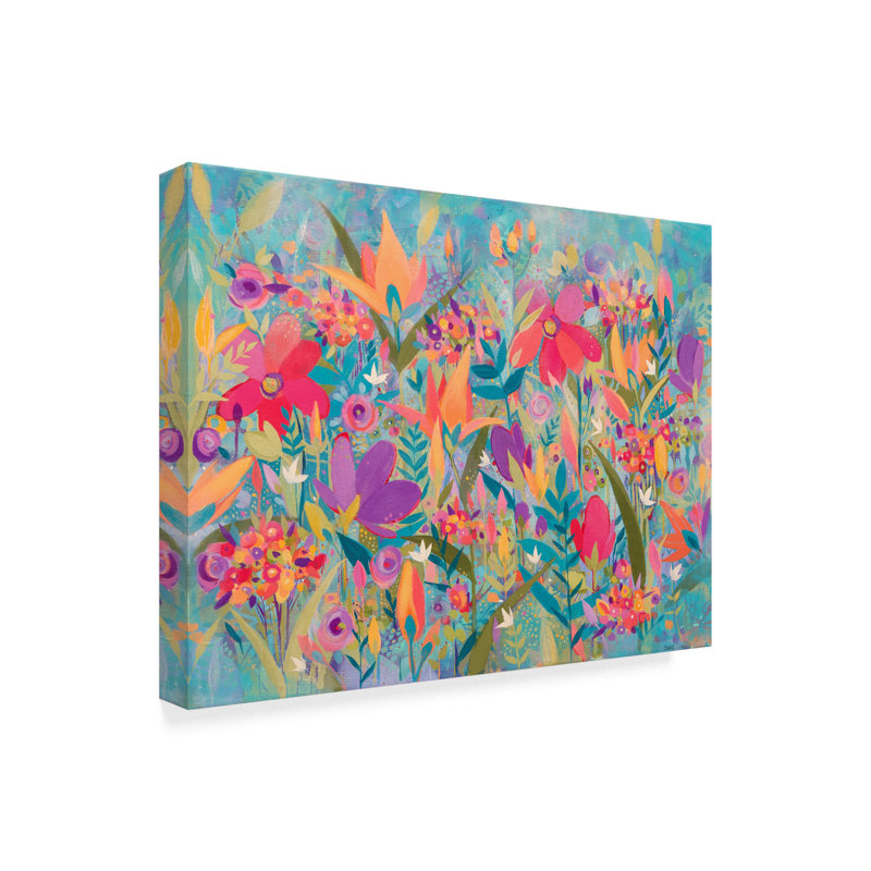Bungalow Rose Wild Flowers Abstract Modern Acrylic Painting