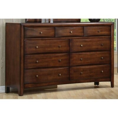 Westgate Spacious Wooden 9 Drawer Dresser Loon Peak