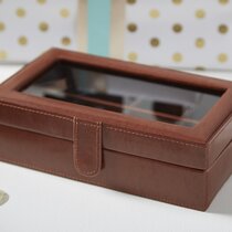 Black Wood & Metal Cufflink Box Store up to 36 pairs 3 different models Case 