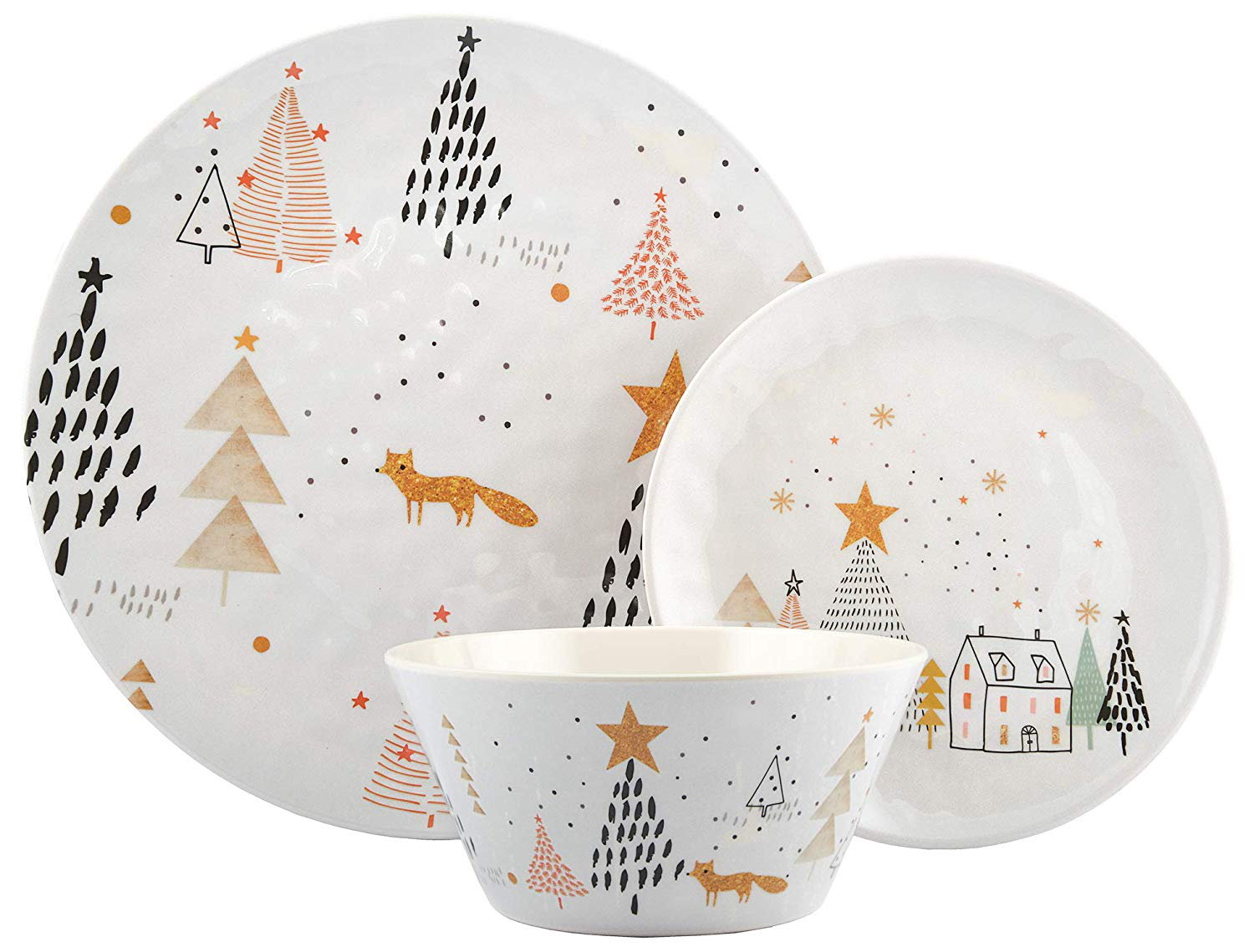 christmas melamine dinnerware