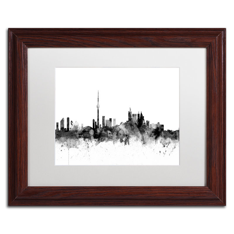 Trademark Art Toronto Canada Skyline B W Framed Graphic Art Print On Canvas Wayfair Canvas prints are created when an image is printed onto canvas and then stretched or gallery wrapped onto a wooden frame ready for display or hanging. wayfair