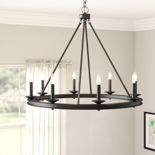 Poynor 8 Light Wagon Wheel Chandelier