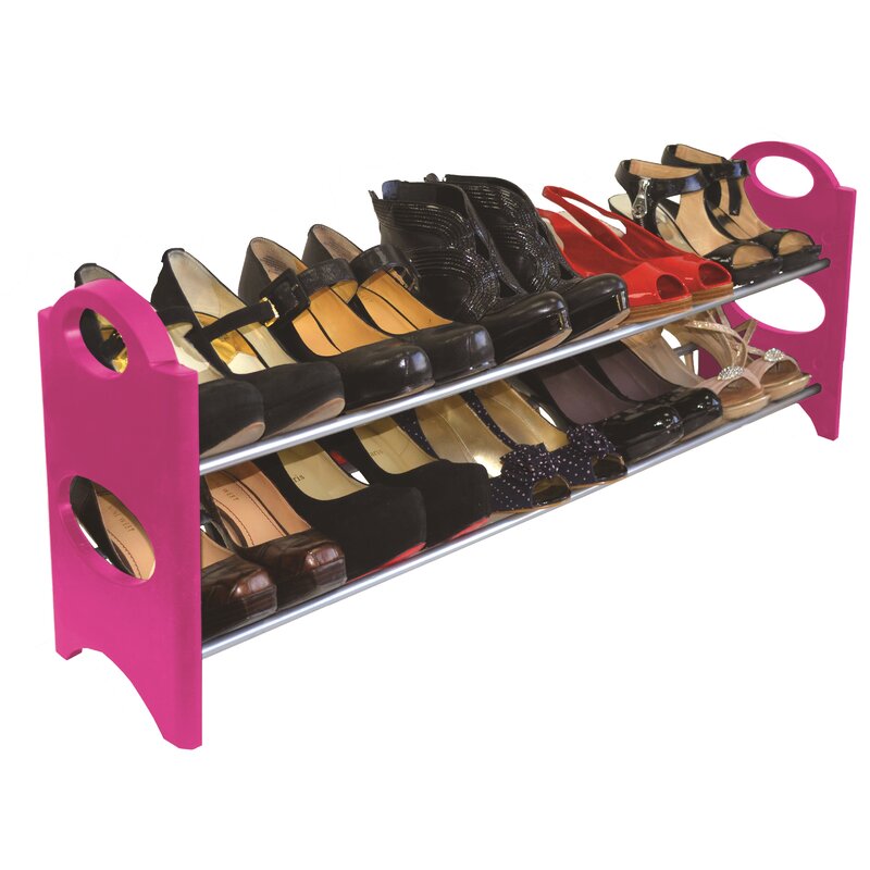 Rosdorf Park 2 Tier 10 Pair Stackable Shoe Rack Wayfair Ca