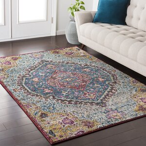 Nichole Oriental Blue/Pink Area Rug