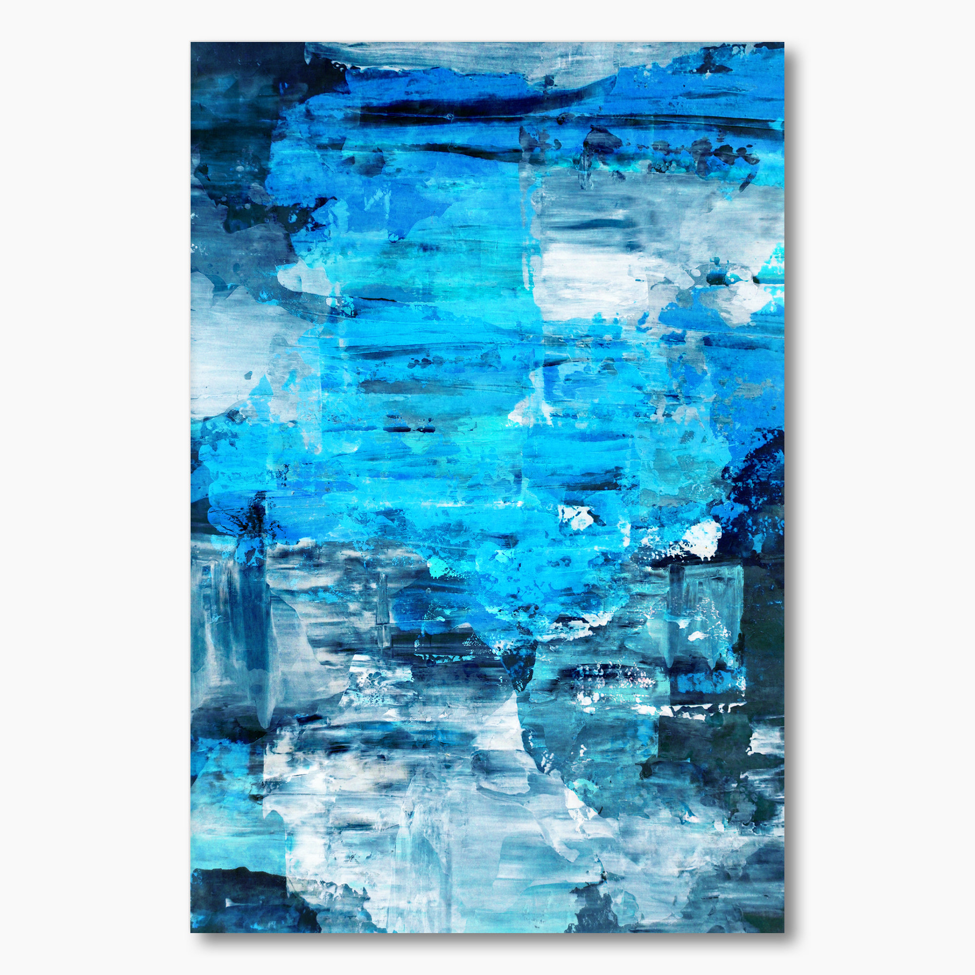 17 Stories Blue Modern Art Painting on Wayfair