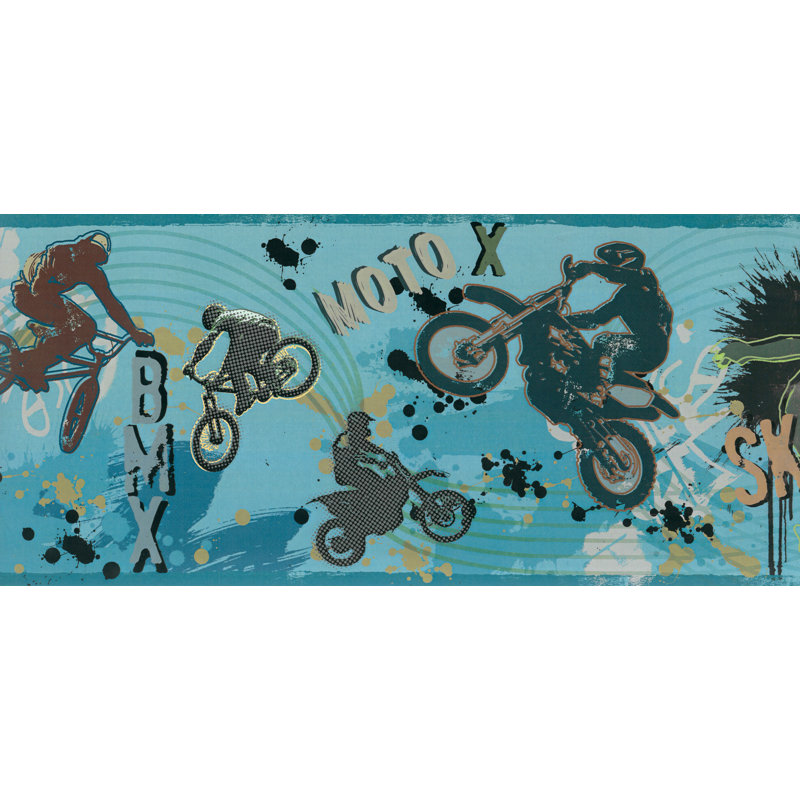 tryon sports motorcycles extreme sport 15 l x 8 w wallpaper border