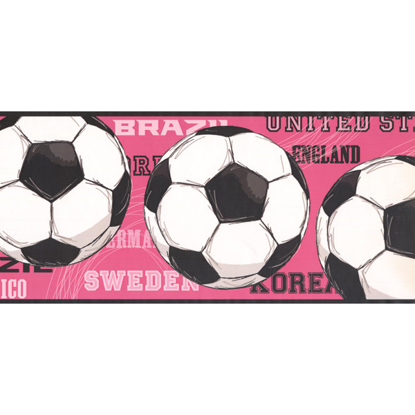York Wallcoverings Soccer Balls Countries Sports 15 L X 9 W