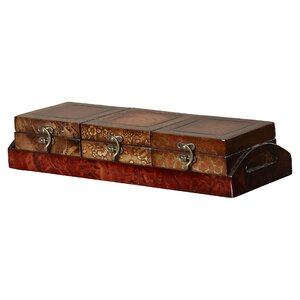 Brookhaven 4 Piece Wooden Treasure Chest with Tray Set