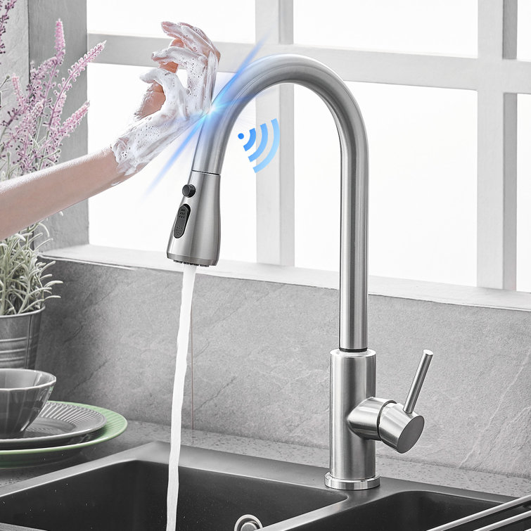 HGN Pull Down Touch Single Handle Kitchen Faucet with ...