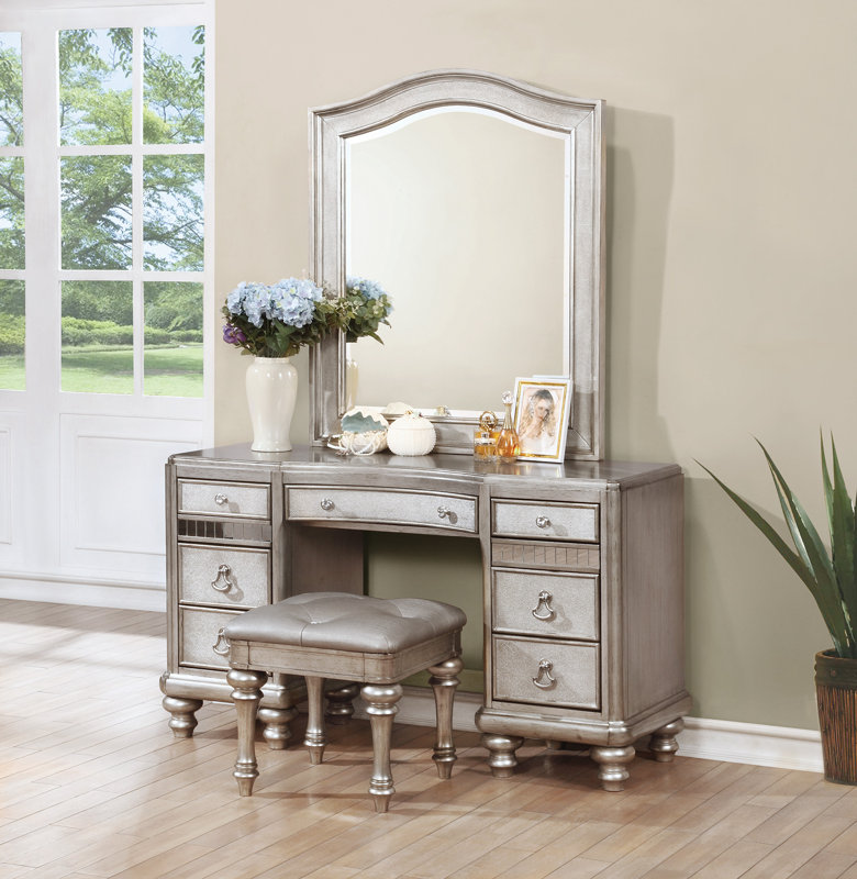 Willa Arlo Interiors Annunziata Vanity Desk Set Reviews Wayfair Annunziata Vanity Desk Set