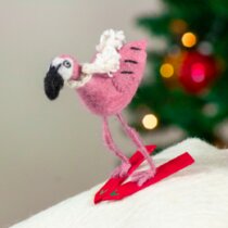 Flamingo Stocking Stuffers Lime Ornament 