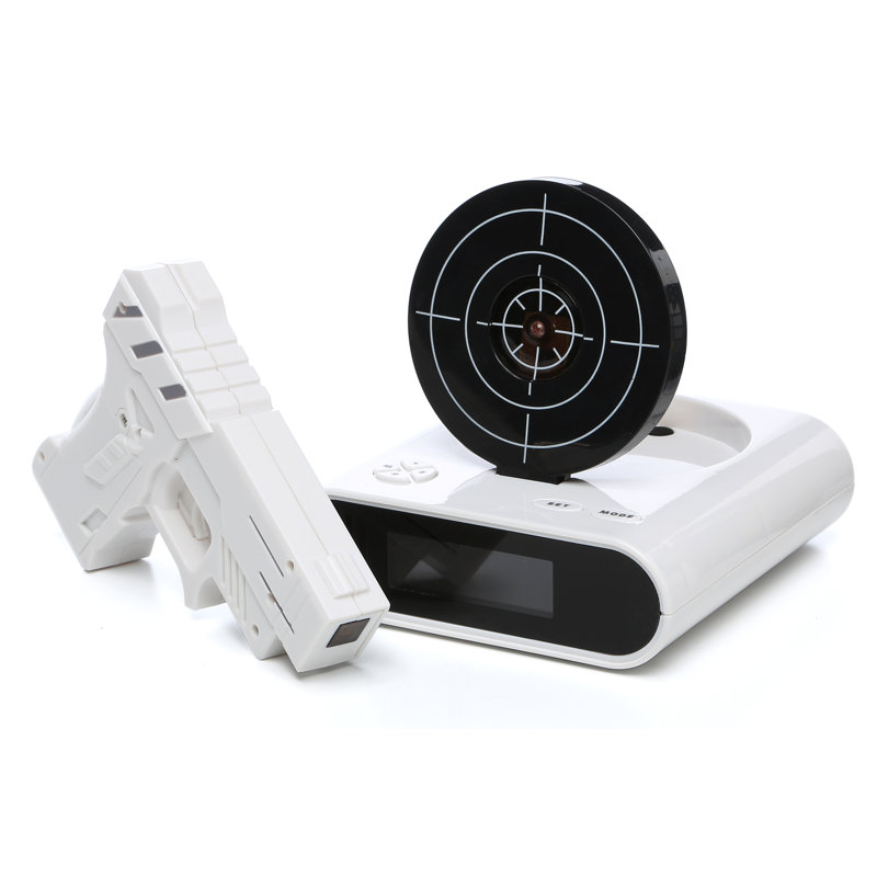 Trademark Global 2 Piece Gun Target Recordable Alarm Clock Set Reviews Wayfair The alarm goes off if i don't remember, before baking, to slightly close the bathroom door, and turn on exhaust fans in the kitchen and bathroom; 2 piece gun target recordable alarm clock set