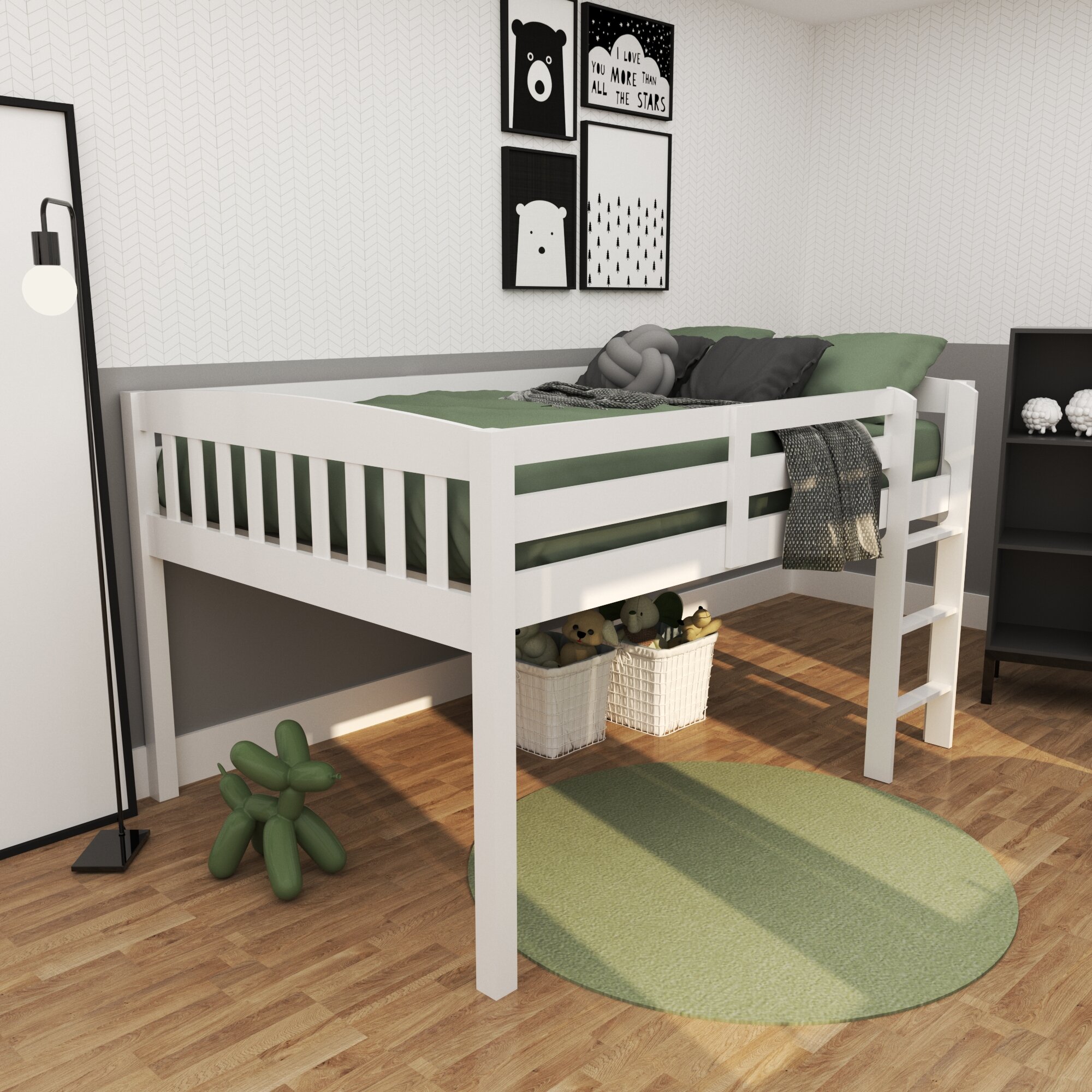 short loft bed full