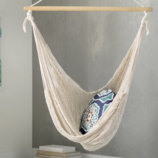 Go to store & view more images Deserted Beach Hand Woven Cotton Chair Hammock by Novica