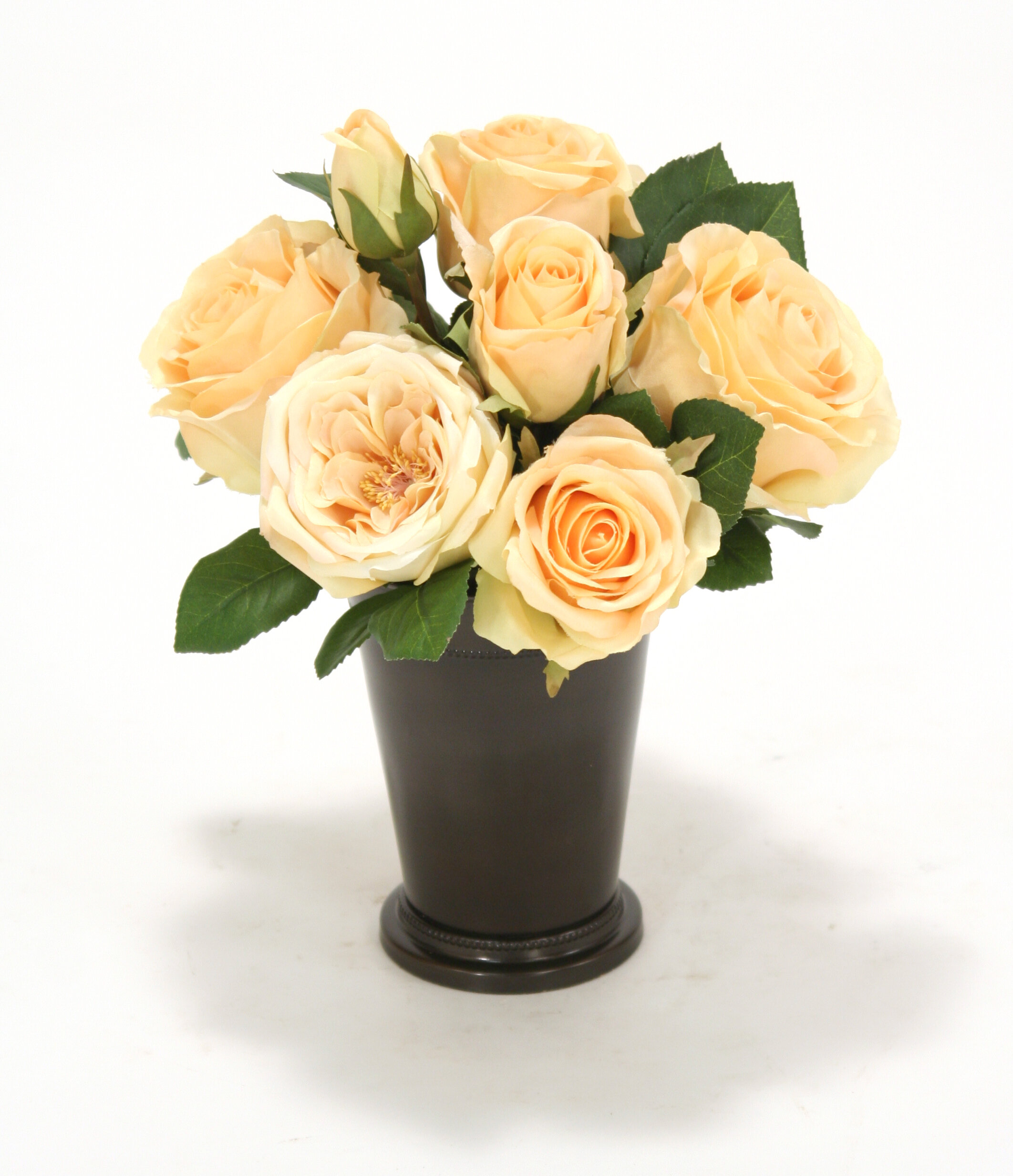 Distinctive Designs Light Yellow Roses In Bronze Mint Julep Wayfair