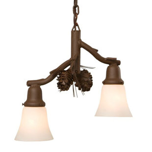 Go to store & view more images Baysidevillage 2-Light Shaded Chandelier by Loon Peak