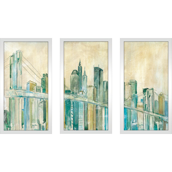 Latitude Run New York City Sketch Framed Acrylic Painting Print