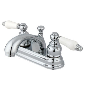 Centerset Double Handle Bathroom Faucet with Drain Assembly