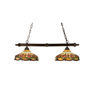 Go to store & view more images Meyda Tiffany Victorian Tiffany Colonial Tulip 2-Light Pool Table Light