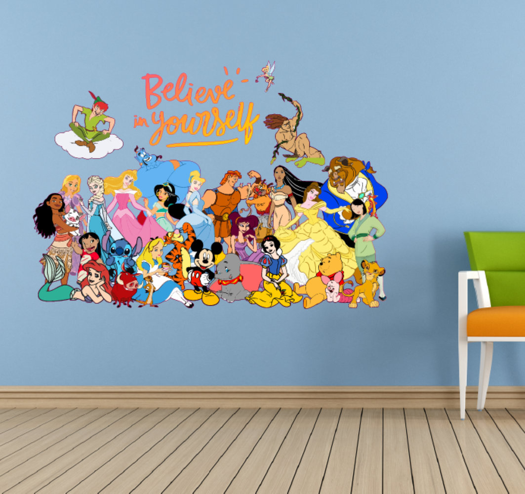 Design With Vinyl Believe Disney Princess Cute Cartoon Wall Decal Wayfair