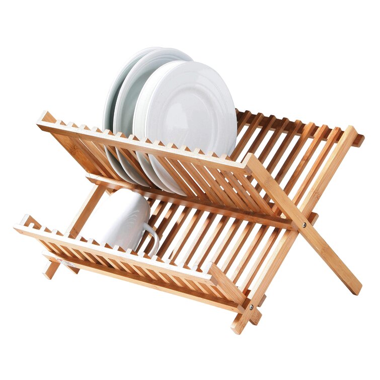 Symple Stuff Folding Dish Rack in Natural & Reviews | Wayfair.co.uk