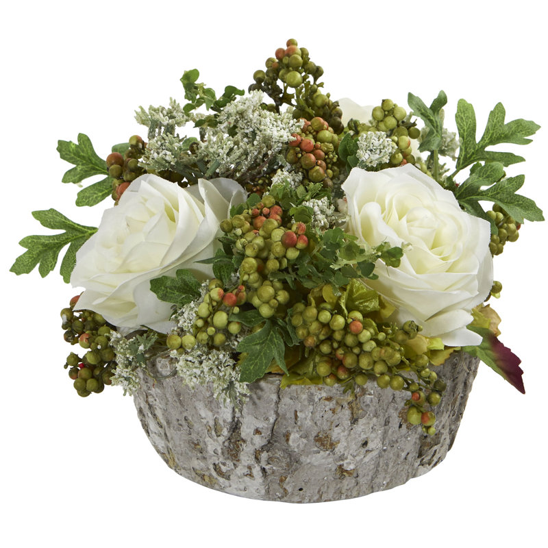 Charlton Home Artificial Roses Centerpieces in Vase & Reviews Wayfair